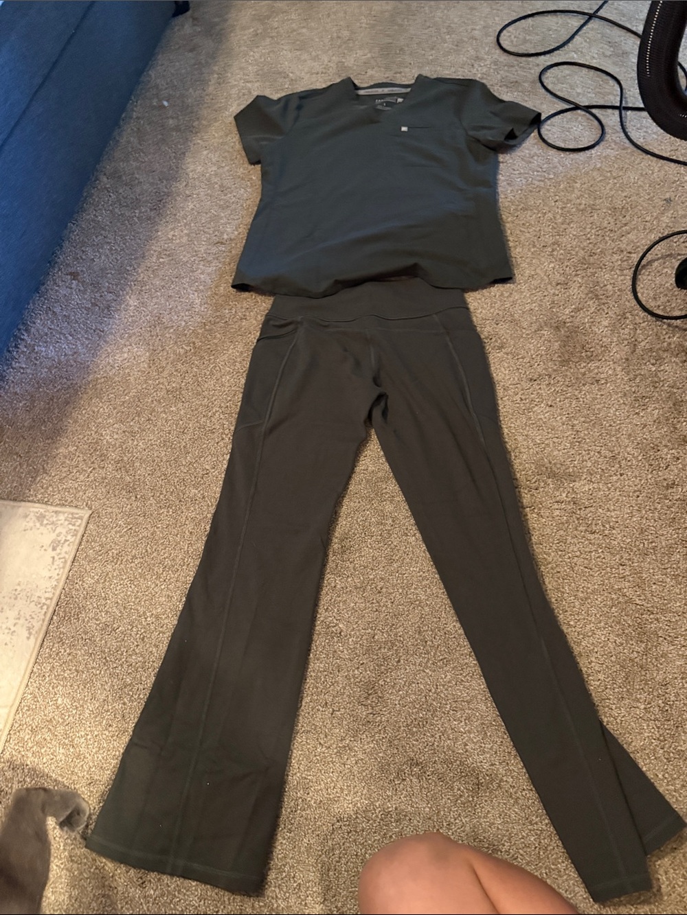 Fabletics Olive Green Flare Boot-Cut Pants
